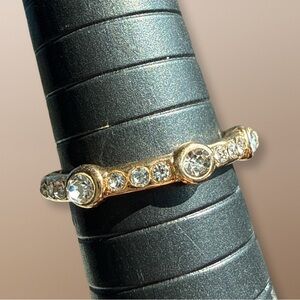 Bomb party delicate band diamond CZ on gold sz7